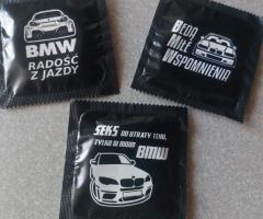 Personalizowane prezerwatywy, kondomy BMW - gadżet na prezent
